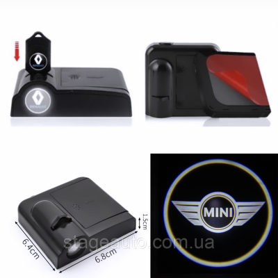 Logo backlight projector for doors with MINI logo MINI