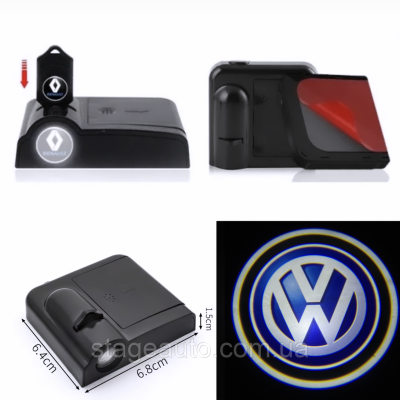Проектор підсвічування логотипу для дверей з логотипом VW VOLKSWAGEN ФОЛЬКСВАГЕН