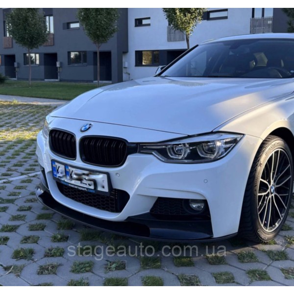 Решетка ноздри BMW БМВ 3 series F30, F31 Черный Глянец 2 ребра Двойные M-Look