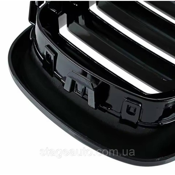 Решетка ноздри BMW БМВ X6 X5 series F16, F15 Черный Глянец 2 ребра Двойные M-Look