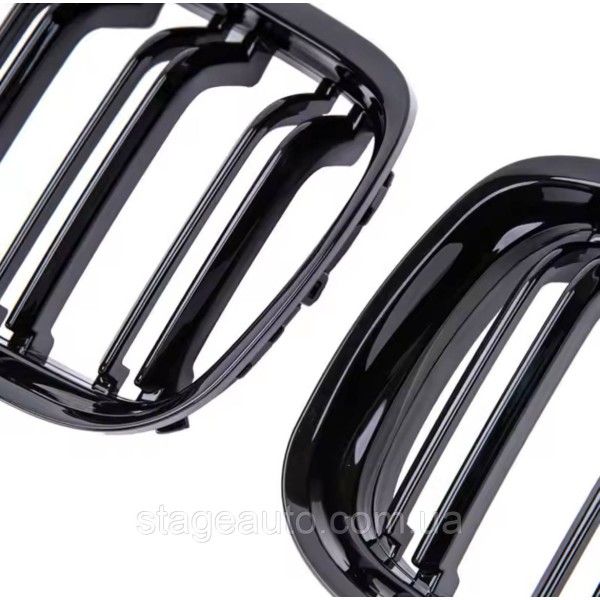 BMW kidney grille BMW 3 series E91, E90 Black Gloss 2 ribs Double M-Look