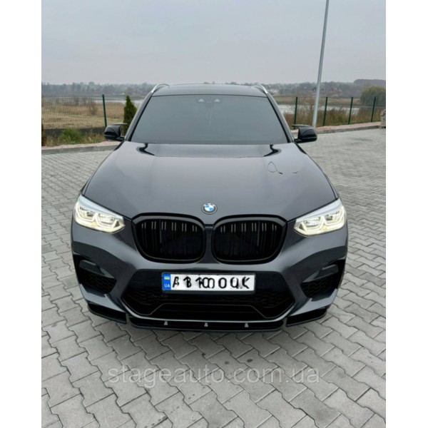 Решетка ноздри BMW БМВ X3 X4 series G01, G02 Черный Глянец 2 ребра Двойные M-Look