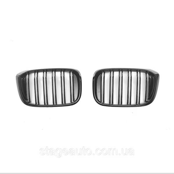 Решетка ноздри BMW БМВ X3 X4 series G01, G02 Черный Глянец 2 ребра Двойные M-Look