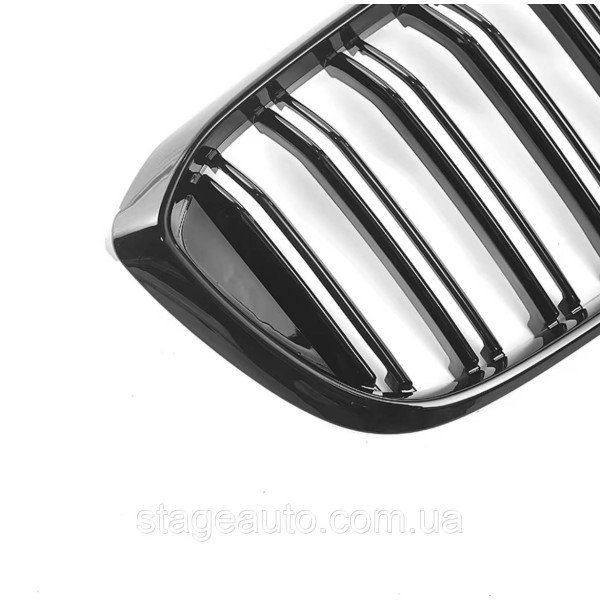 Решетка ноздри BMW БМВ X3 X4 series G01, G02 Черный Глянец 2 ребра Двойные M-Look