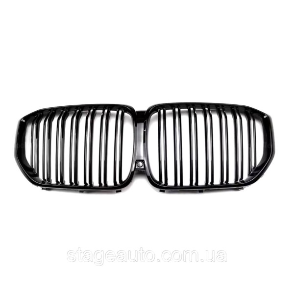 Решетка ноздри BMW БМВ X5 series G05 Черный Глянец 2 ребра Двойные M-Look