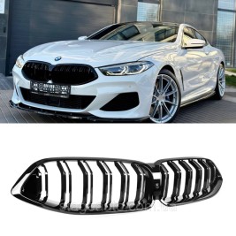 Решетка ноздри BMW БМВ 8 series G15, G14, G16 Черный Глянец 2 ребра Двойные M-Look