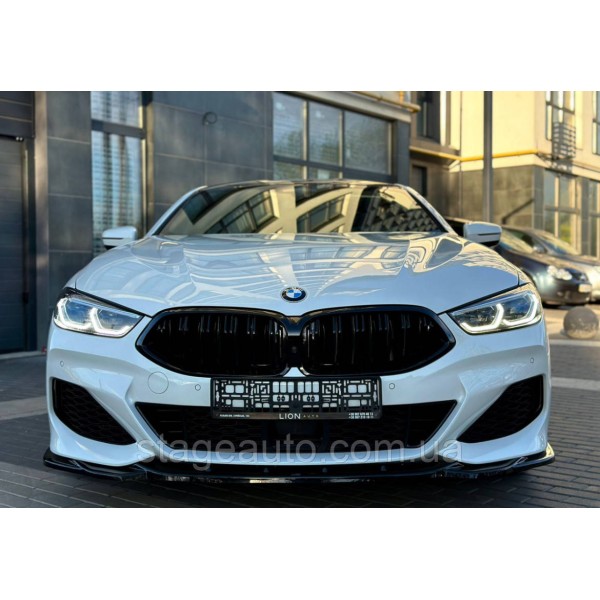 Решетка ноздри BMW БМВ 8 series G15, G14, G16 Черный Глянец 2 ребра Двойные M-Look