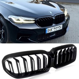Решетка ноздри BMW БМВ 5 series G31, G30 2020-2023 Черный Глянец 2 ребра Двойные M-Look