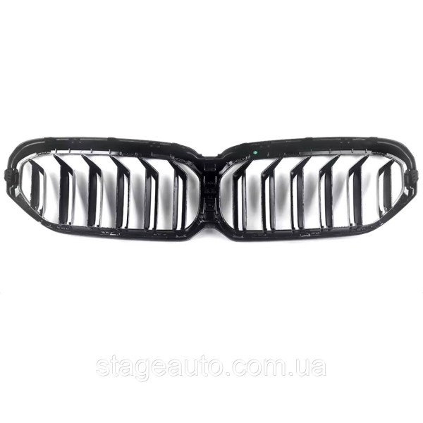 Решетка ноздри BMW БМВ 5 series G31, G30 2020-2023 Черный Глянец 2 ребра Двойные M-Look
