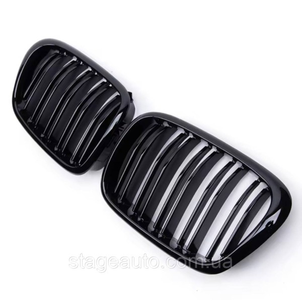 BMW kidney grille BMW 5 series E39 wagon, sedan Black Gloss 2 ribs Double M-Look