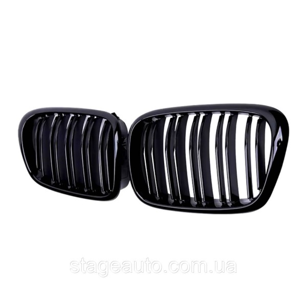 BMW kidney grille BMW 5 series E39 wagon, sedan Black Gloss 2 ribs Double M-Look