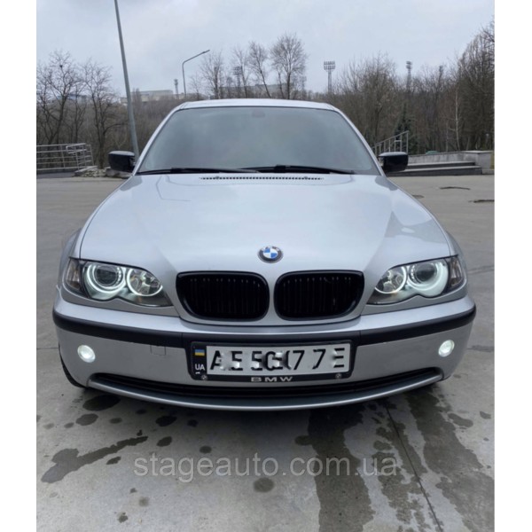 Решетка ноздри BMW БМВ 3 series E46 FL универсал,седан Черный Глянец 2 ребра Двойные M-Look