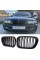 Решетка ноздри BMW БМВ 3 series E46 седан,универсал Черный Глянец 2 ребра Двойные M-Look