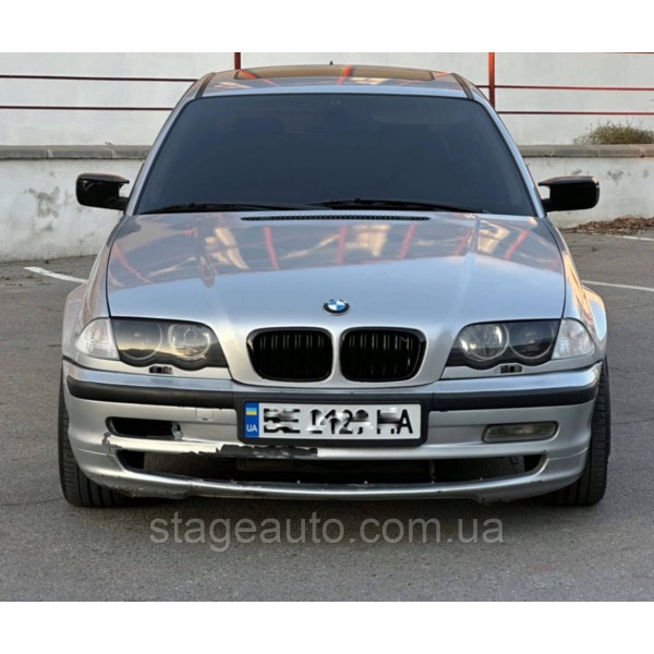 Решетка ноздри BMW БМВ 3 series E46 седан,универсал Черный Глянец 2 ребра Двойные M-Look