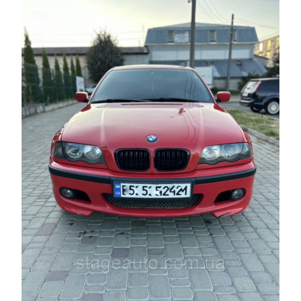 Решетка ноздри BMW БМВ 3 series E46 седан,универсал Черный Глянец 2 ребра Двойные M-Look