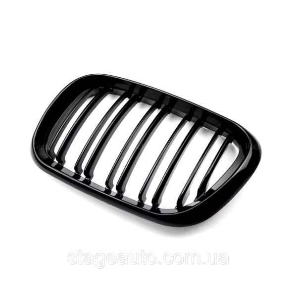 Решетка ноздри BMW БМВ 5 series E53 2000-2003 Черный Глянец 2 ребра Двойные M-Look