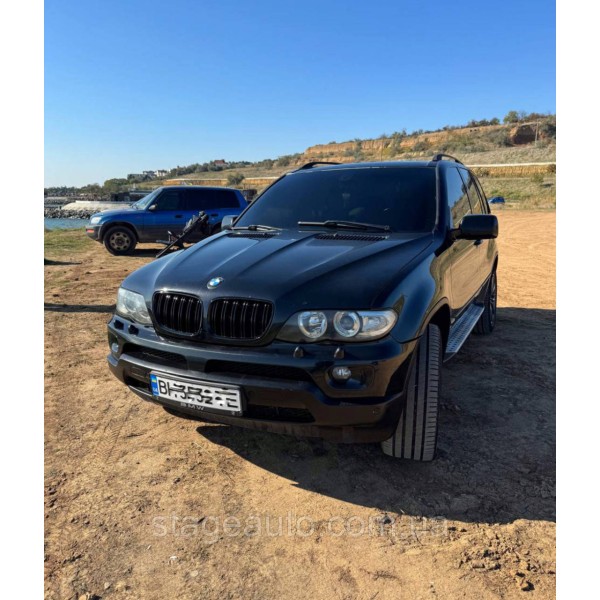 Решетка ноздри BMW БМВ X5 series E53 2003-2006 Черный Глянец 2 ребра Двойные M-Look
