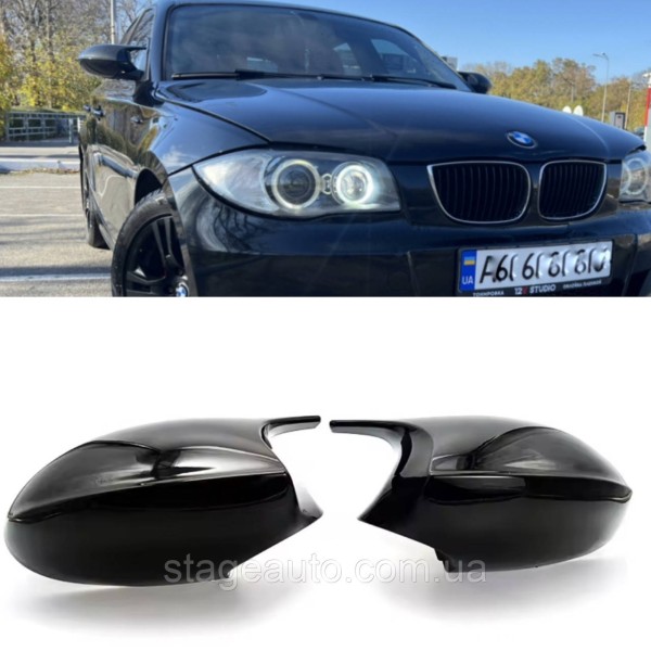 Накладки на зеркала M-performance BMW БМВ 1 series E81 E82 E87 E88 Черный глянец