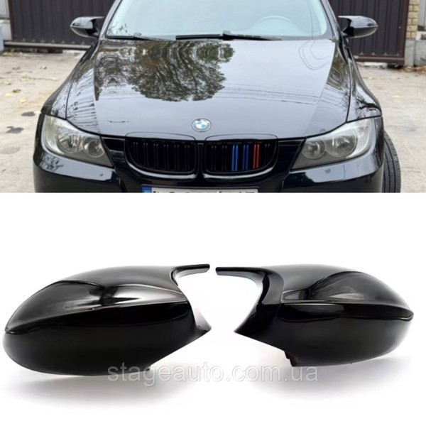 Накладки на зеркала M-performance BMW БМВ 3 series E91 E90 E92 E93 Черный глянец