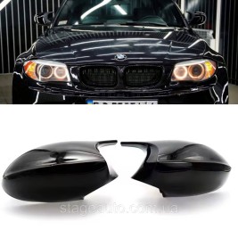 Накладки на зеркала M-performance BMW БМВ 1 series FL E81 E82 E87 E88 Черный глянец