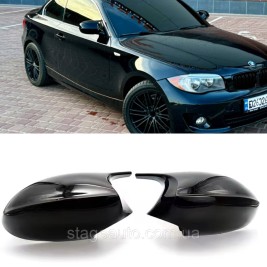 Накладки на зеркала M-performance BMW БМВ 1 series FL E81 E82 E87 E88 Черный глянец