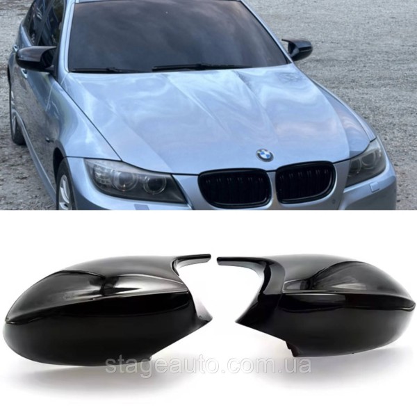 Накладки на зеркала M-performance BMW БМВ 3 series FL E90 E91 E92 E93 Черный глянец