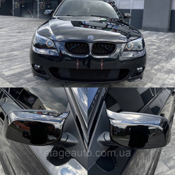 Накладки на зеркала M-performance BMW БМВ 5 series E60 E61 Черный глянец