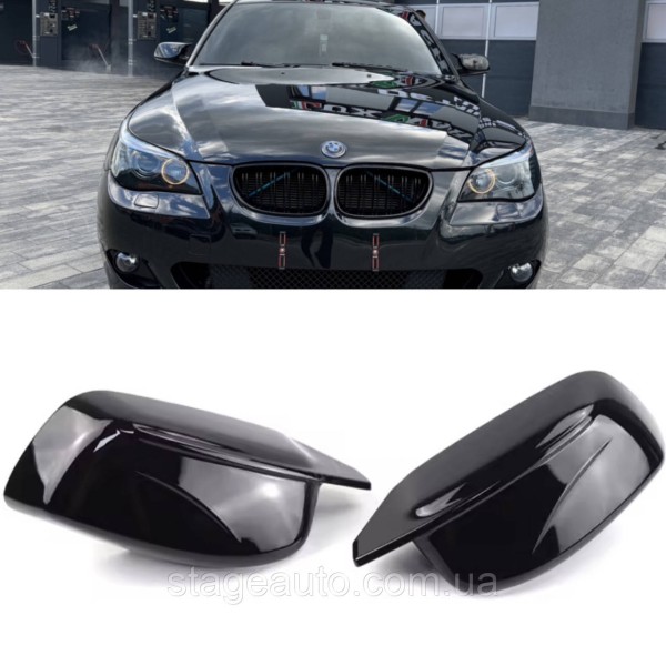Накладки на зеркала M-performance BMW БМВ 5 series E61 E60 Черный глянец