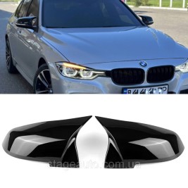 Накладки на зеркала M-performance BMW БМВ 3 series F30 F31 Черный глянец