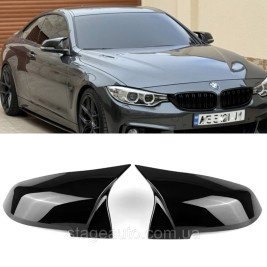 Накладки на зеркала M-performance BMW БМВ 4 series F32 F33 Черный глянец