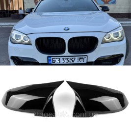Накладки на зеркала M-performance BMW БМВ 7 series F01 F02 FL Черный глянец
