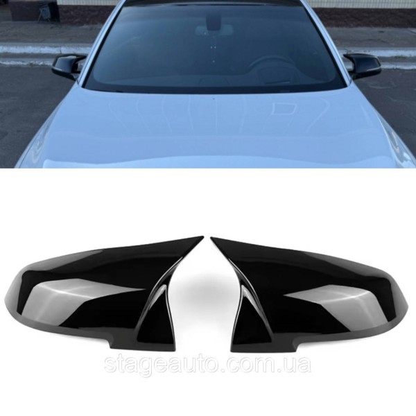 Накладки на зеркала M-performance BMW БМВ 5 series GT F07 Черный глянец
