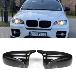 Накладки на зеркала M-performance BMW БМВ X6 X5 series E71 E70 Черный глянец