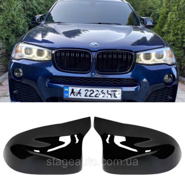 Накладки на зеркала M-performance BMW БМВ X3 X4 series F25 F26 Черный глянец