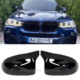 Накладки на зеркала M-performance BMW БМВ X4 X3 series F26 F25 Черный глянец