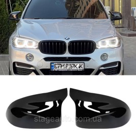 Накладки на зеркала M-performance BMW БМВ X6 X5 series F16 F15 Черный глянец