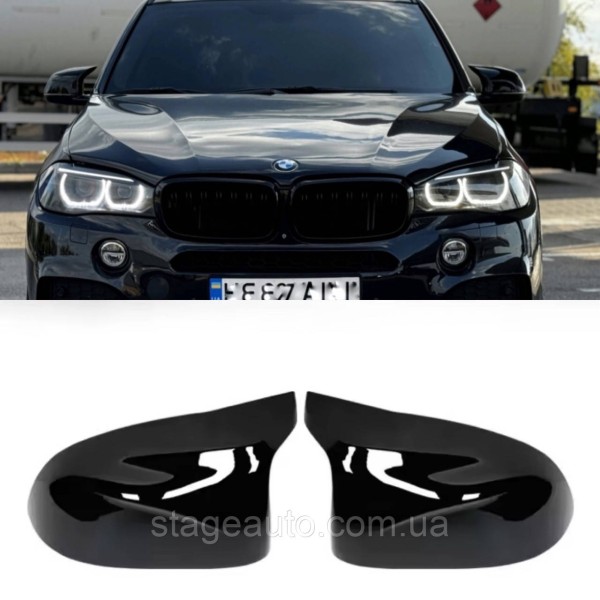 Накладки на зеркала M-performance BMW БМВ X5 X6 series F15 F16 Черный глянец