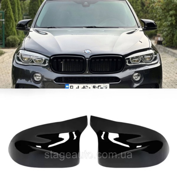 Накладки на зеркала M-performance BMW БМВ X5 X6 series F15 F16 Черный глянец