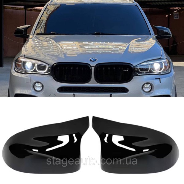 Накладки на зеркала M-performance BMW БМВ X5 X6 series F15 F16 Черный глянец
