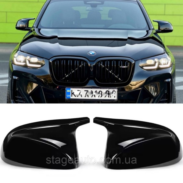 Накладки на зеркала M-performance BMW БМВ X3 X4 series G01 G02 Черный глянец