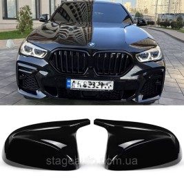 Накладки на зеркала M-performance BMW БМВ X6 X5 series G06 G05 Черный глянец