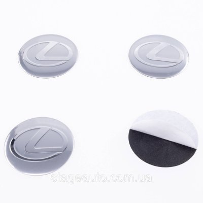 Наклейки на ковпачки заглушки в диски Lexus Лексус 56 мм Сірі 4 шт