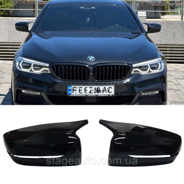 Накладки на зеркала M-performance BMW БМВ 5 series G30 G31 Черный глянец