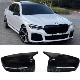 Накладки на зеркала M-performance BMW БМВ 7 series G11 G12 Черный глянец