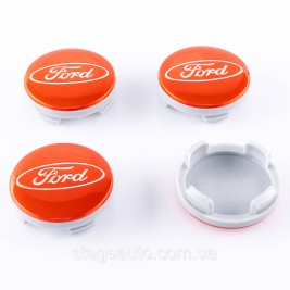 Колпачки заглушки на литые диски FORD Форд 54 мм Красные 6M21-1003