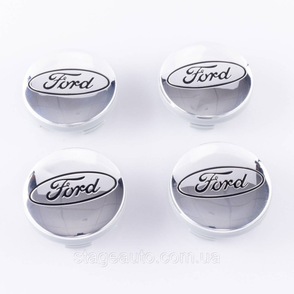 Колпачки заглушки на литые диски FORD Форд 54 мм Хромированые 6M21-1003