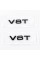 Эмблема шильдик на крылья, значок на крыло Audi Ауди V8T Черный глянец пара 2шт