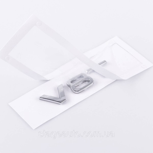 Эмблема шильдик на крылья, значок на крыло Audi Ауди V8T Хром пара 2шт