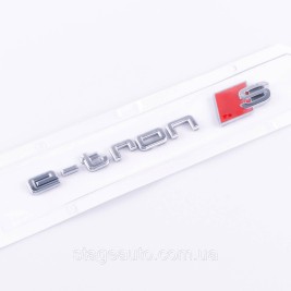 Шильдик на багажник, эмблема багажника Audi Ауди e-tron S е-трон S Хромированый