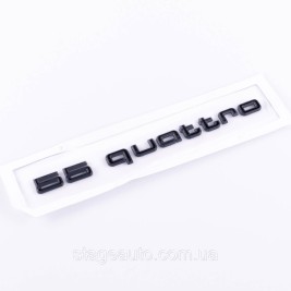 Шильдик на багажник, эмблема багажника Audi Ауди 55 quattro 55 кватро Черный